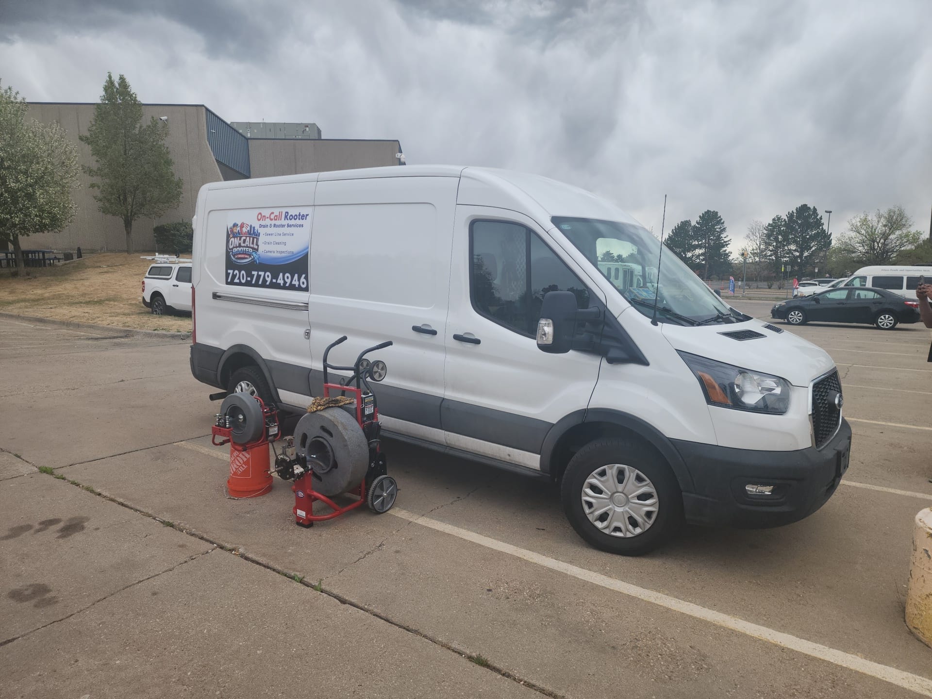 On-Call Rooter fully equipped service van ready for 24/7 drain cleaning in Denver metro