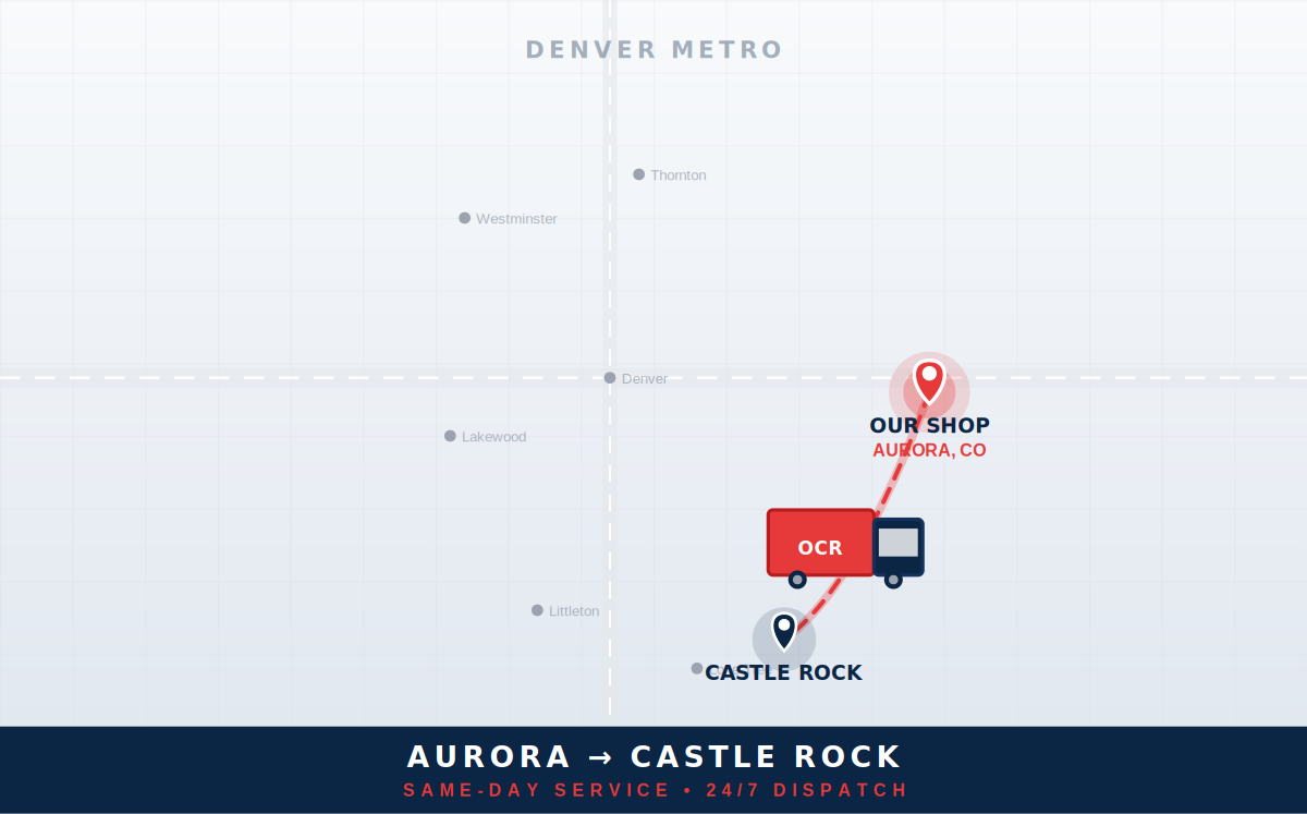 Route from 80013 to Castle Rock, Colorado