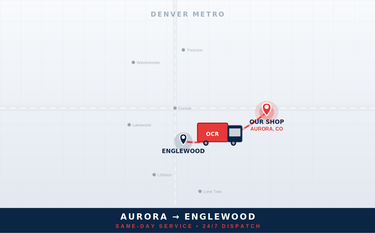 Route from 80013 to Englewood, Colorado